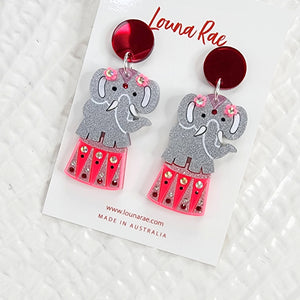 Circus Elephant Dangle Earrings