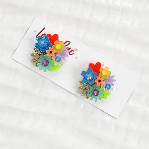 Flower Bouquet Stud Earrings - 023