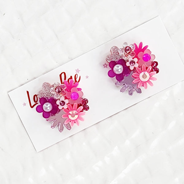 Flower Bouquet Stud Earrings - 022