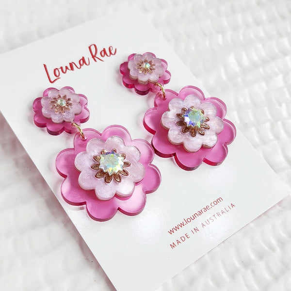 Flower Power Dangle Earrings - 001