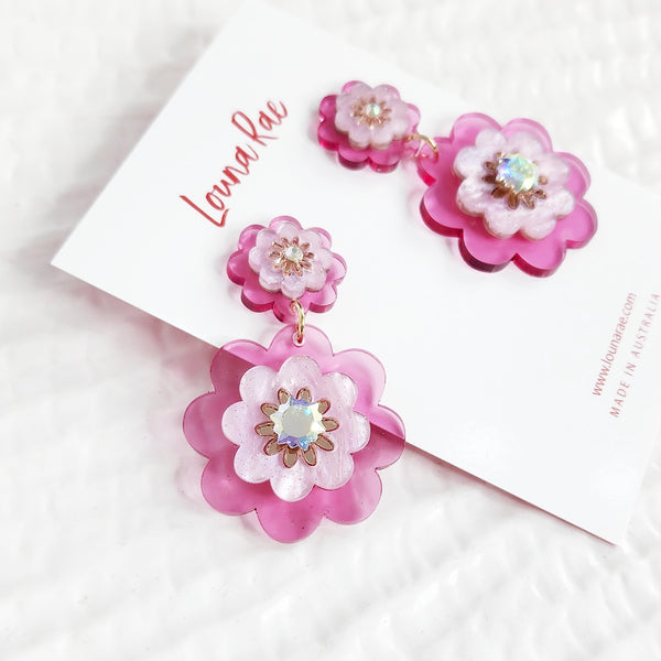 Flower Power Dangle Earrings - 001