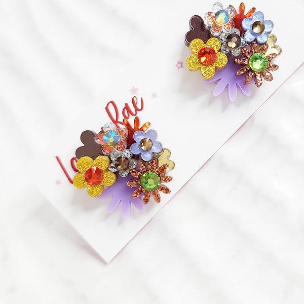 Flower Bouquet Stud Earrings - 017