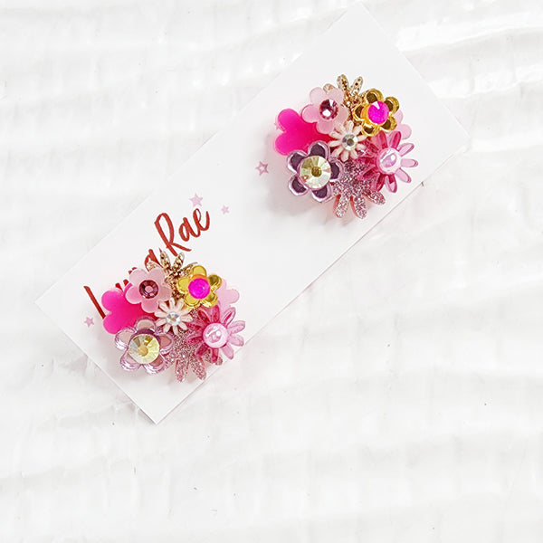 Flower Bouquet Stud Earrings - 003