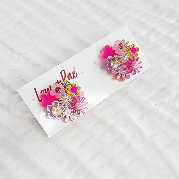 Flower Bouquet Stud Earrings - 003