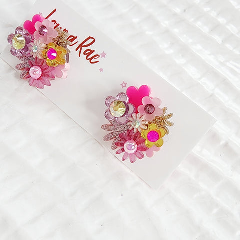 Flower Bouquet Stud Earrings - 003