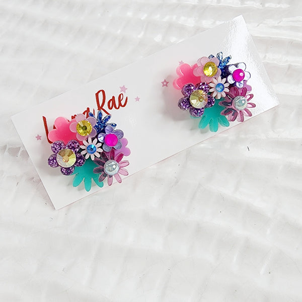 Flower Bouquet Stud Earrings - 002