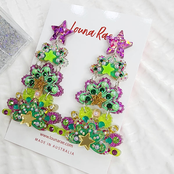 My Fancy Christmas Tree Dangle Earrings - 007