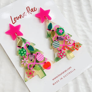 Christmas Tree Dangle Earrings - 001