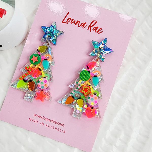 Christmas Tree Dangle Earrings - 002