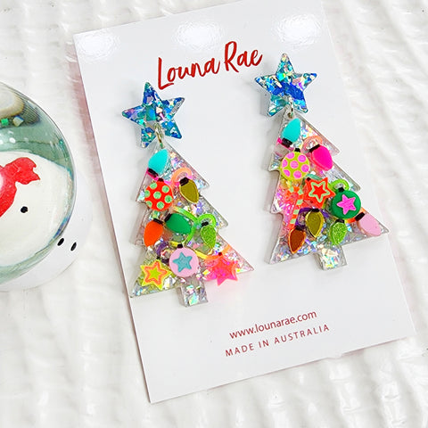 Christmas Tree Dangle Earrings - 003