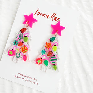 Christmas Tree Dangle Earrings - 004