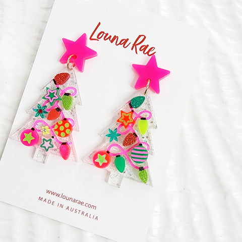 Christmas Tree Dangle Earrings - 004