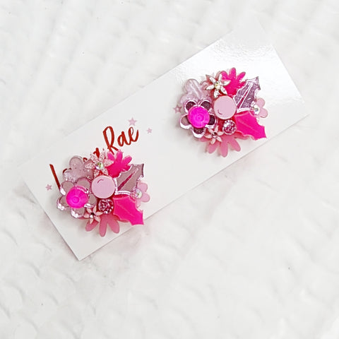 Christmas Flower Bouquet Stud Earrings - 005