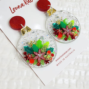 Christmas Round Bauble Dangle Earrings - 006