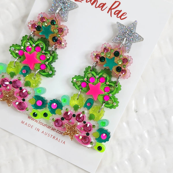 My Fancy Christmas Tree Dangle Earrings - 008