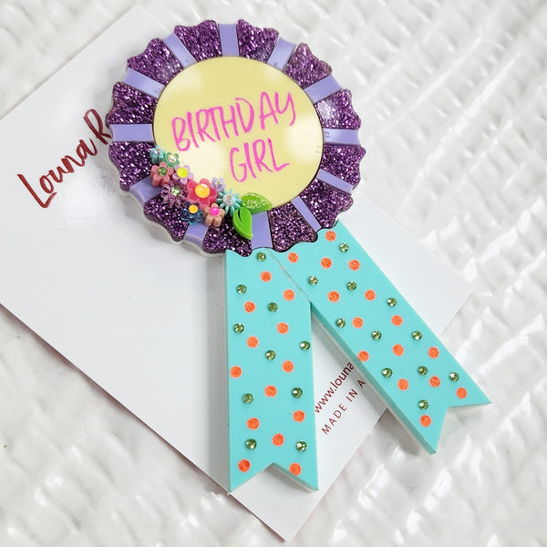 Birthday Girl Badge Brooch - 002