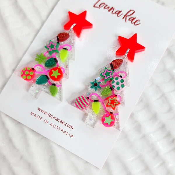 Christmas Tree Dangle Earrings - 010