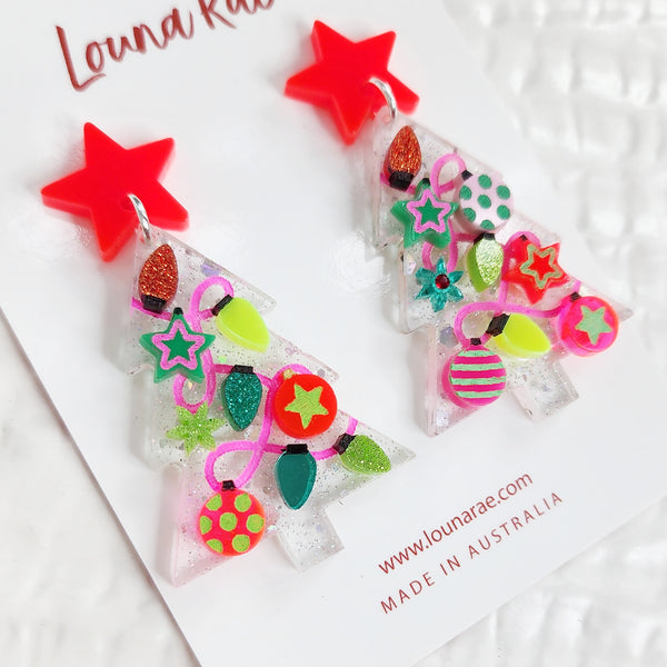 Christmas Tree Dangle Earrings - 010