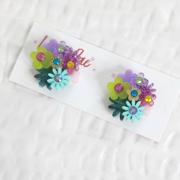 Flower Bouquet Stud Earrings - 020