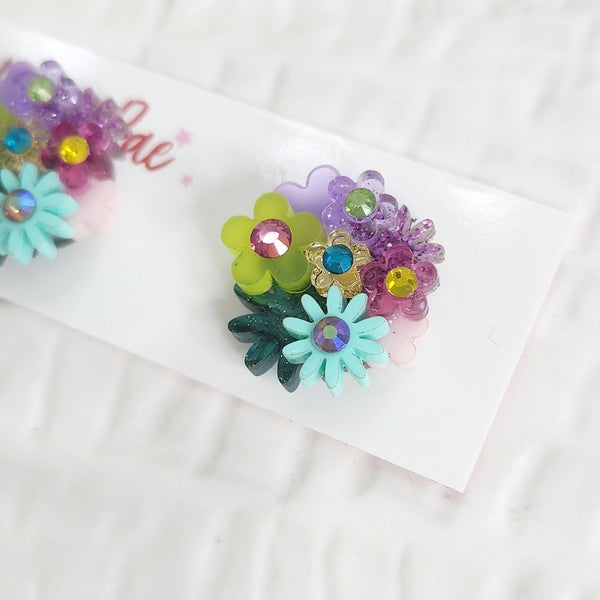 Flower Bouquet Stud Earrings - 020