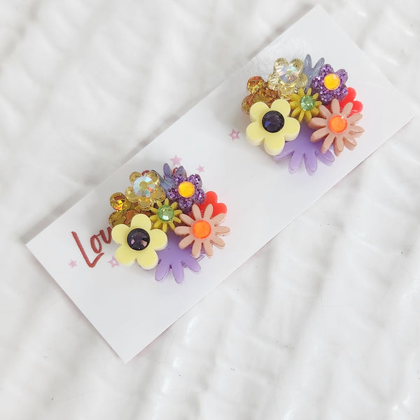 Flower Bouquet Stud Earrings - 019