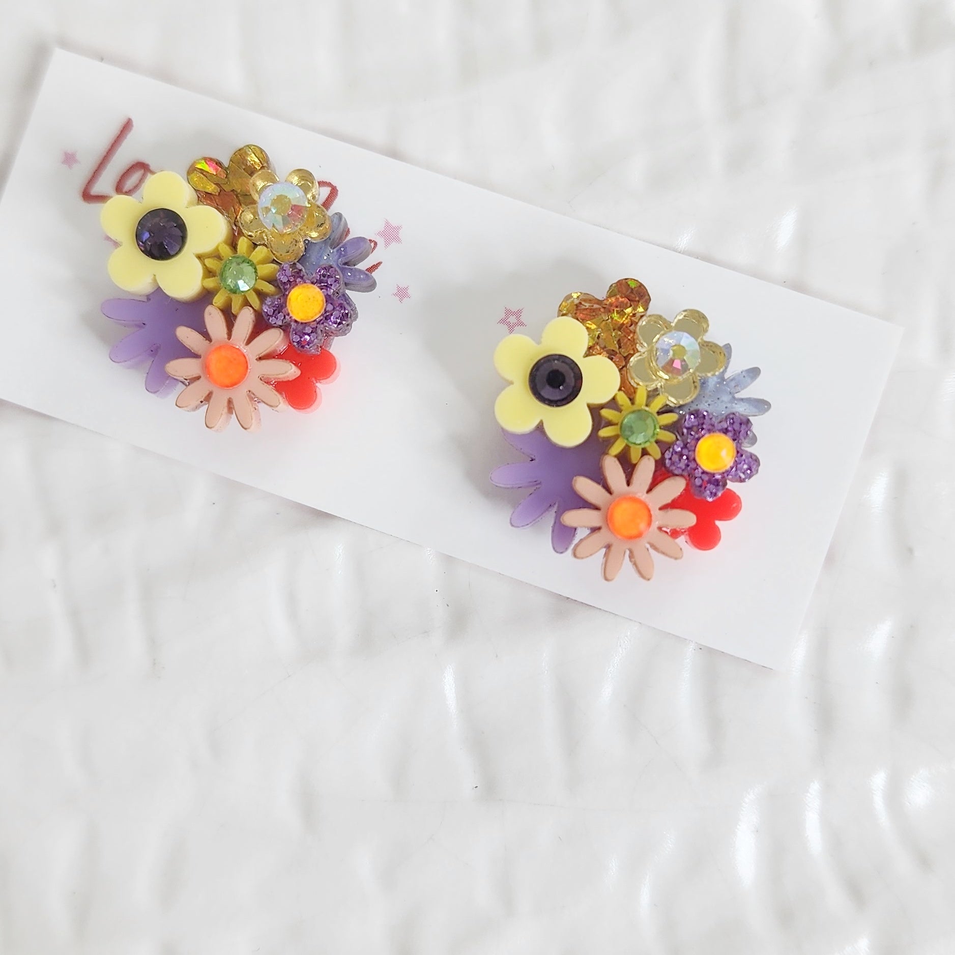 Flower Bouquet Stud Earrings - 019