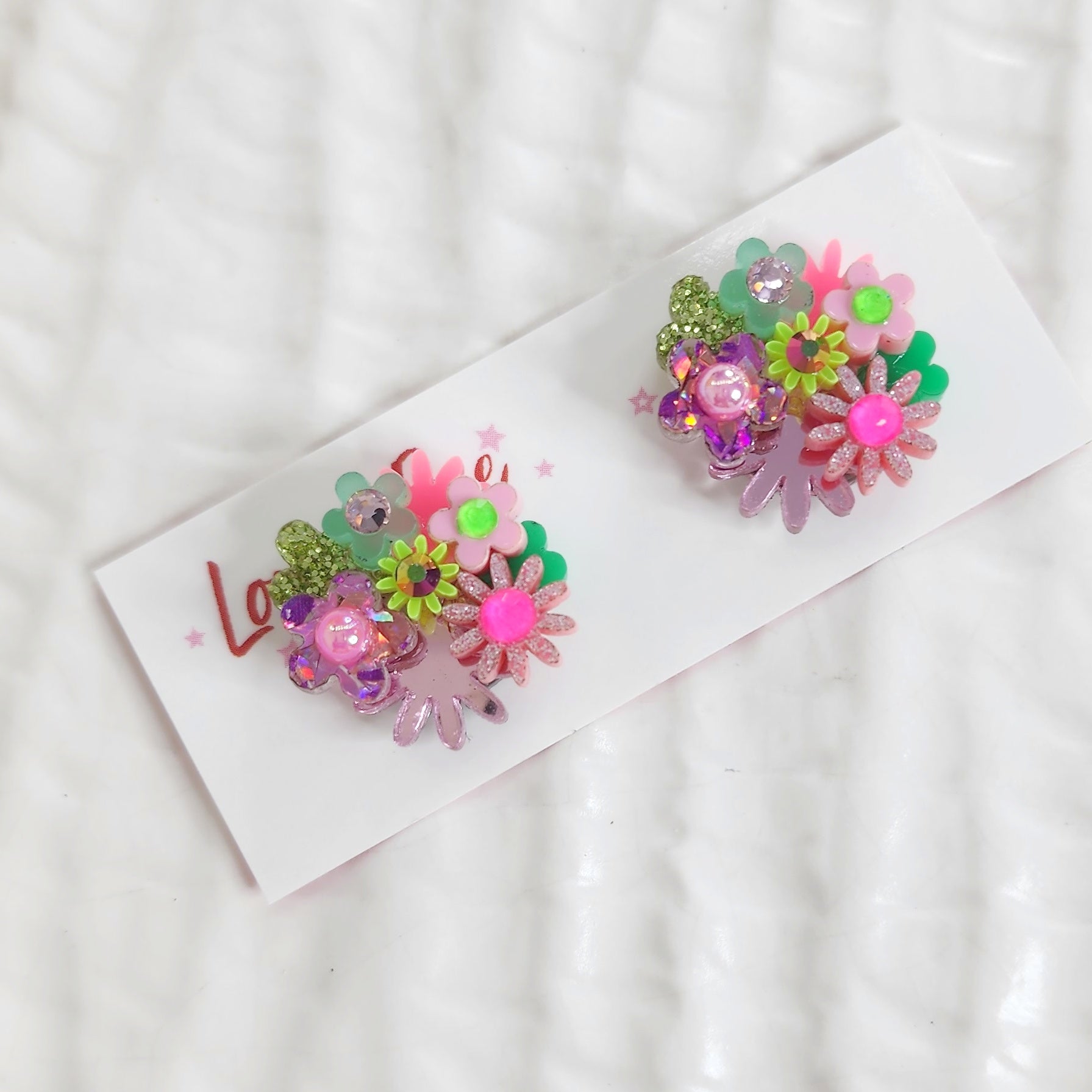 Flower Bouquet Stud Earrings - 013