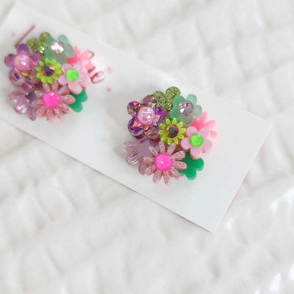 Flower Bouquet Stud Earrings - 013