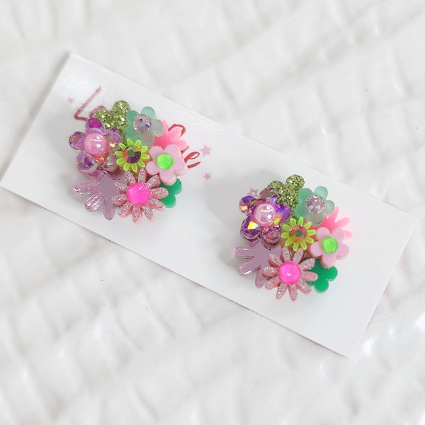 Flower Bouquet Stud Earrings - 013