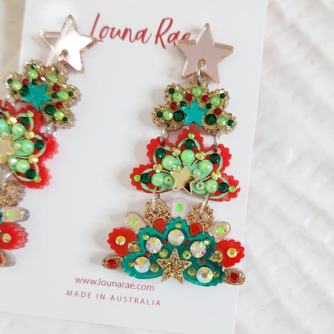 My Fancy Christmas Tree Dangle Earrings - 009