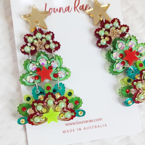 My Fancy Christmas Tree Dangle Earrings - 013