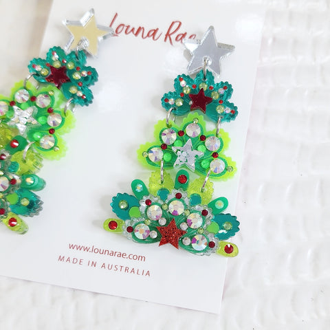 My Fancy Christmas Tree Dangle Earrings - 014