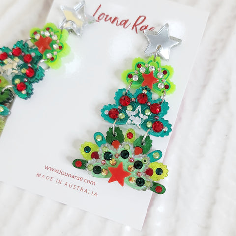 My Fancy Christmas Tree Dangle Earrings - 016