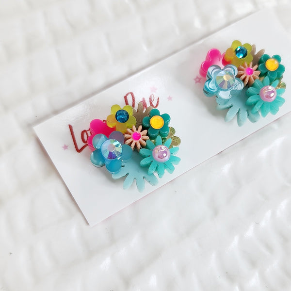 Flower Bouquet Stud Earrings - 033