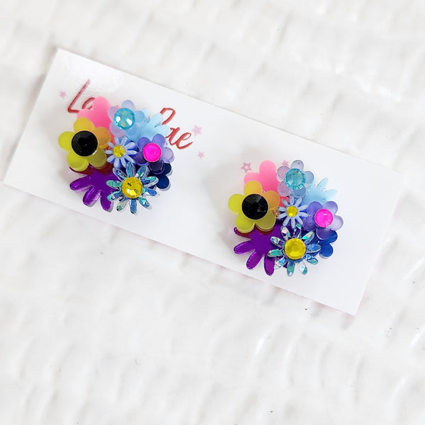 Flower Bouquet Stud Earrings - 032