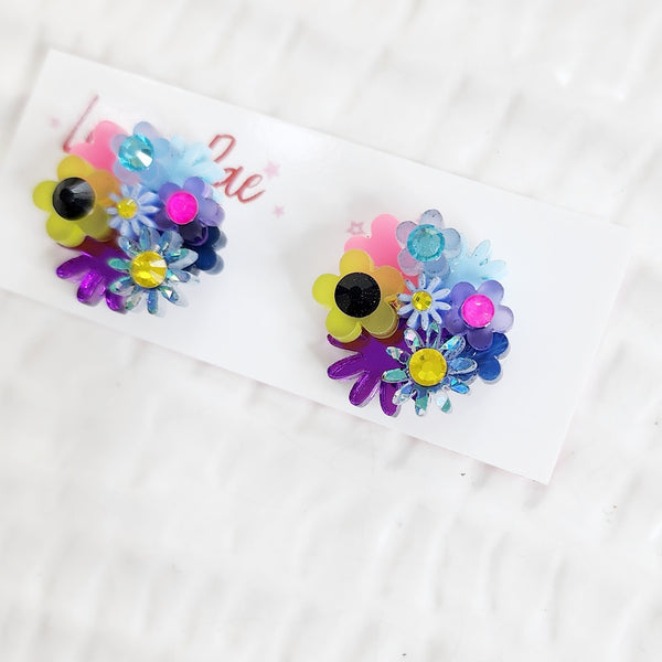 Flower Bouquet Stud Earrings - 032