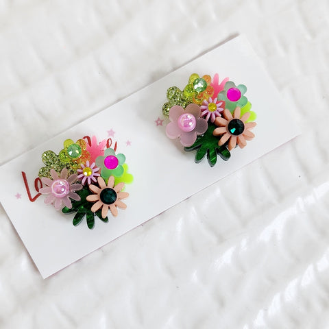 Flower Bouquet Stud Earrings - 031