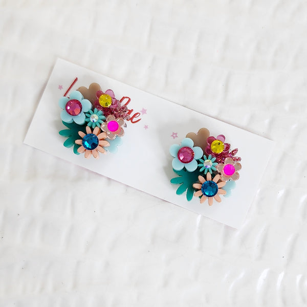 Flower Bouquet Stud Earrings - 025