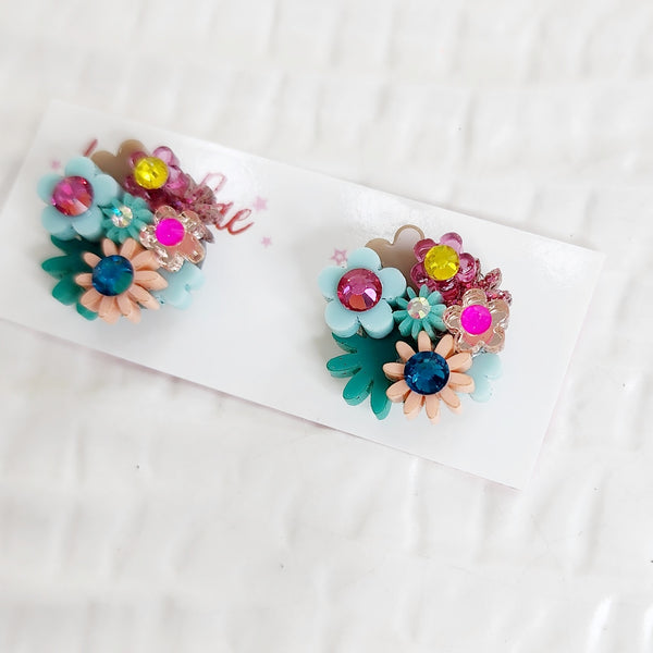 Flower Bouquet Stud Earrings - 025