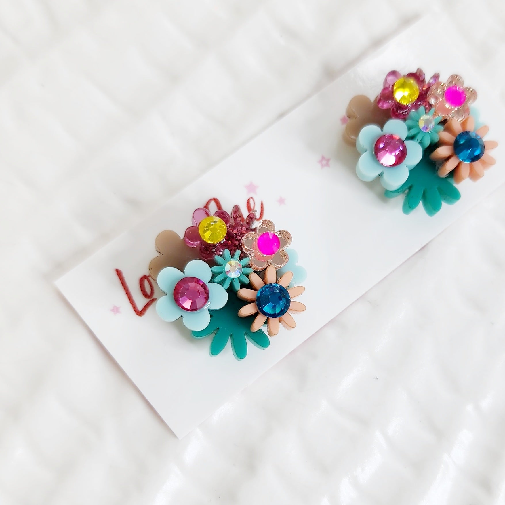 Flower Bouquet Stud Earrings - 025