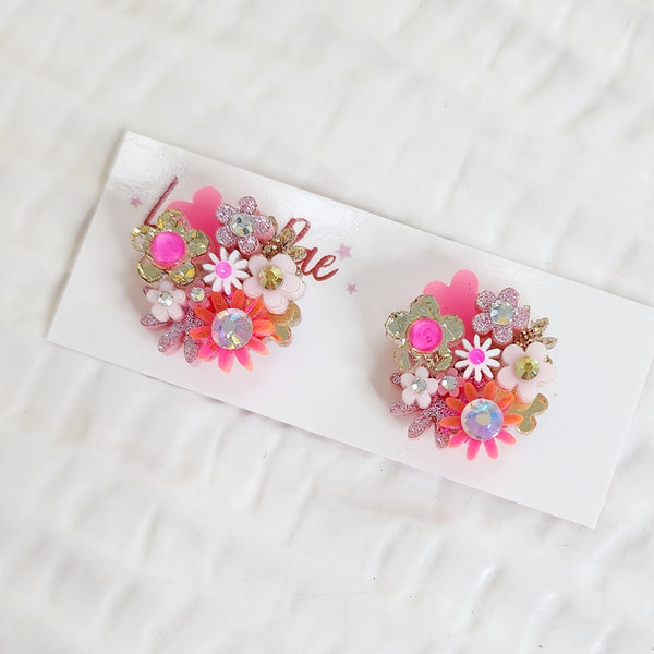 Flower Bouquet Stud Earrings - 041