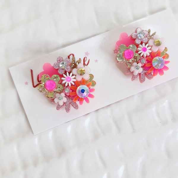 Flower Bouquet Stud Earrings - 041