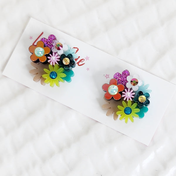 Flower Bouquet Stud Earrings - 037