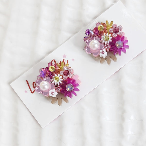 Flower Bouquet Stud Earrings - 034