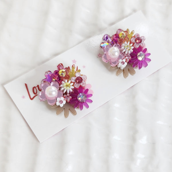 Flower Bouquet Stud Earrings - 034