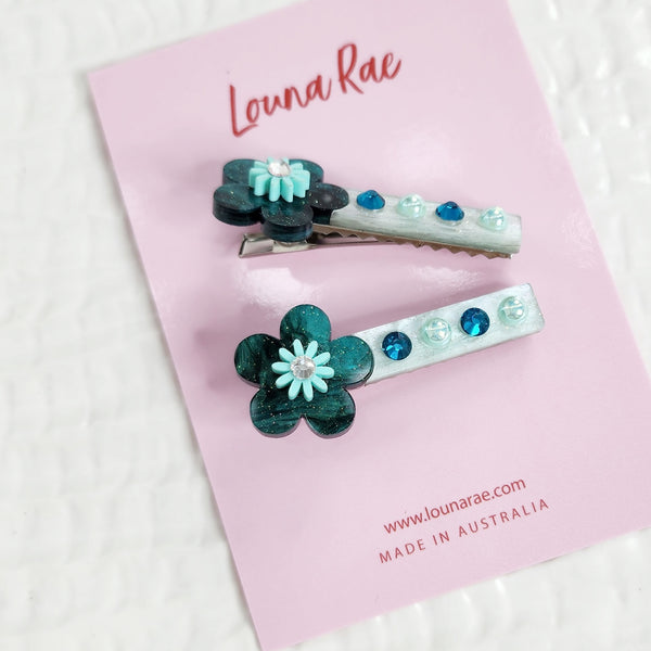 Set of Two - Fleur Hair Clips - 017