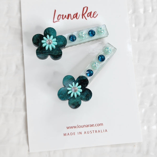 Set of Two - Fleur Hair Clips - 017