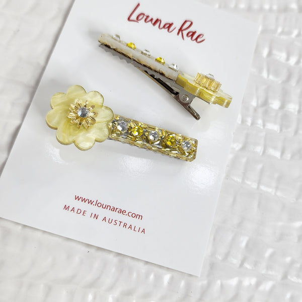 Set of Two - Fleur Hair Clips - 002