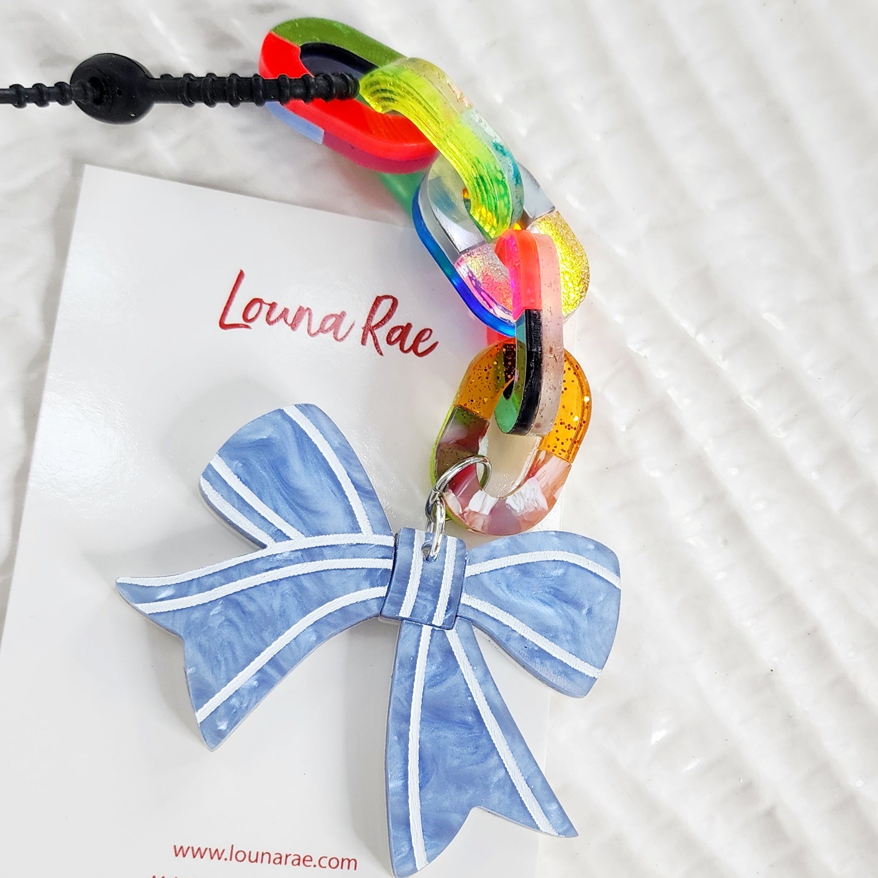 Bow Bag Charm - Blue