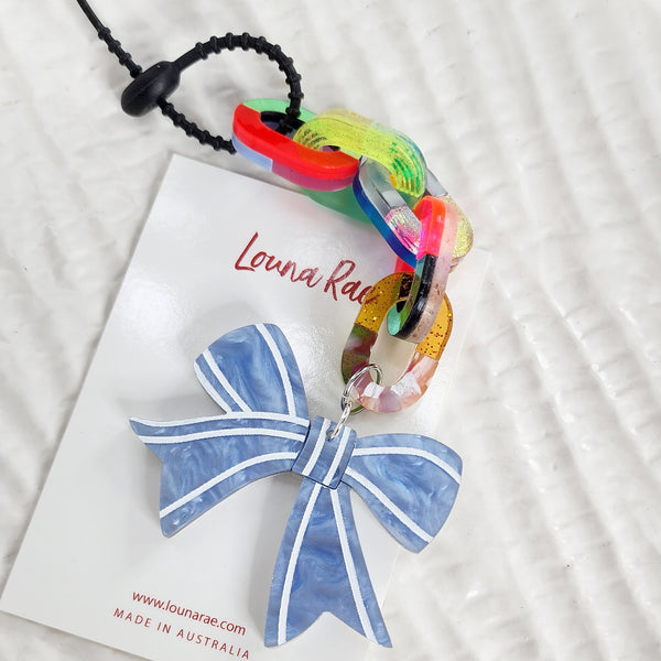 Bow Bag Charm - Blue